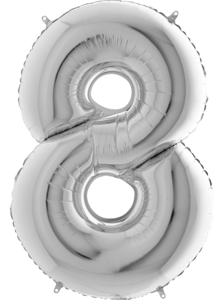 Silberne Zahl: 8 - 102cm